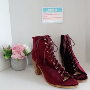 Velvet Wedge Heels